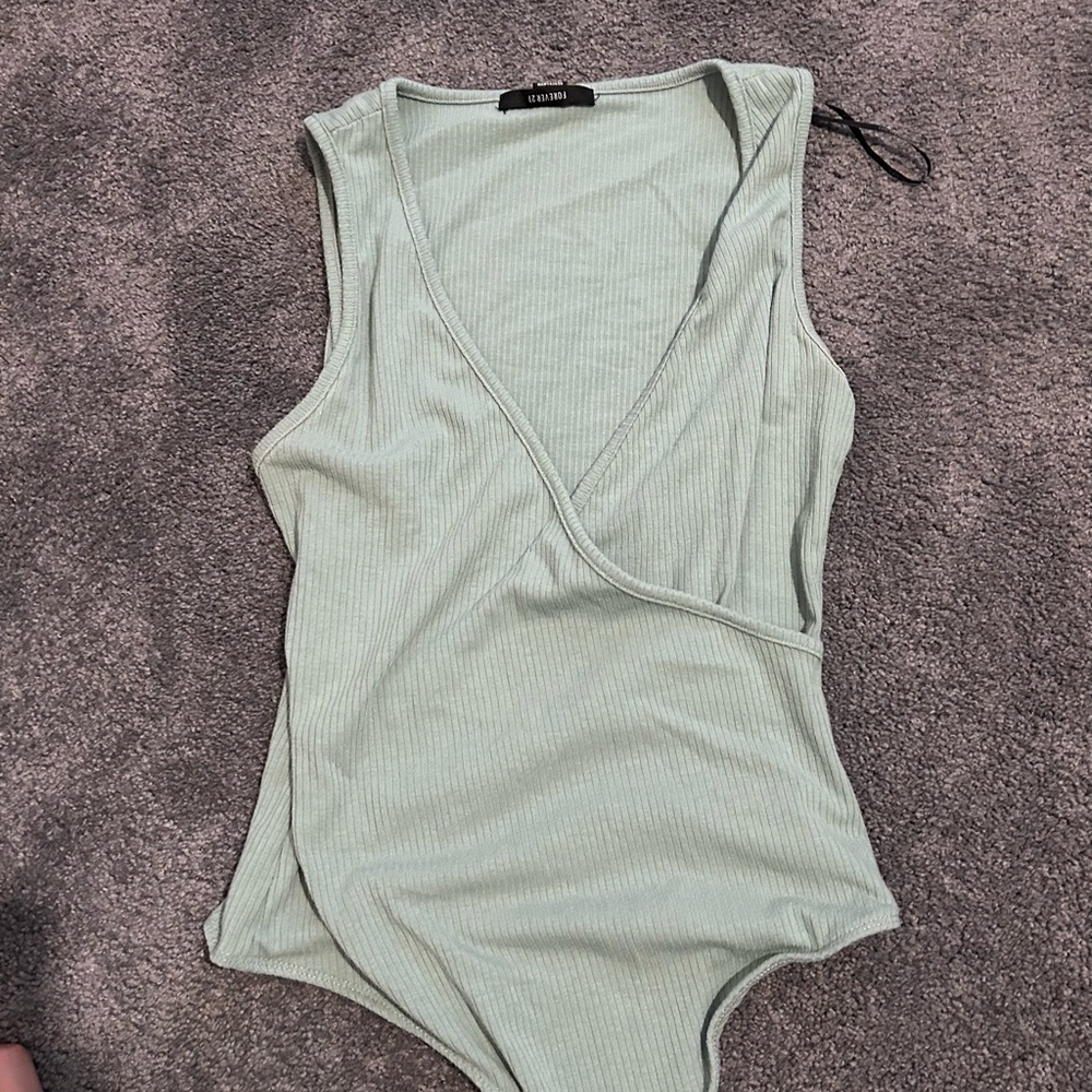 Mint Green Ribbed Bodysuit